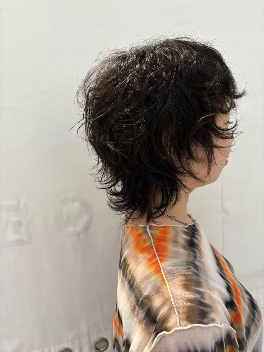 ショート パーマ ショートヘア ウルフカット ショートカット/ カラーARAI🫧のヘアスタイル