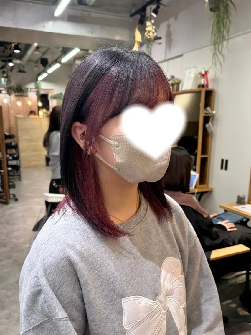 ミディアム カラー デザインカラー インナーカラー ヘアカラー 縮毛矯正/エクステ /艶カラー/ヘアメのヘアスタイル
