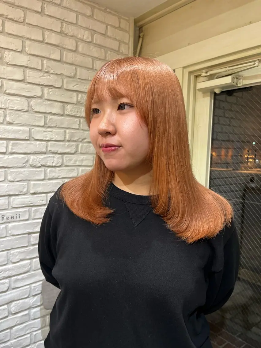 セミロング カラー ヘアカラー トリートメント ミジュ/ ショートモデル募集のヘアスタイル