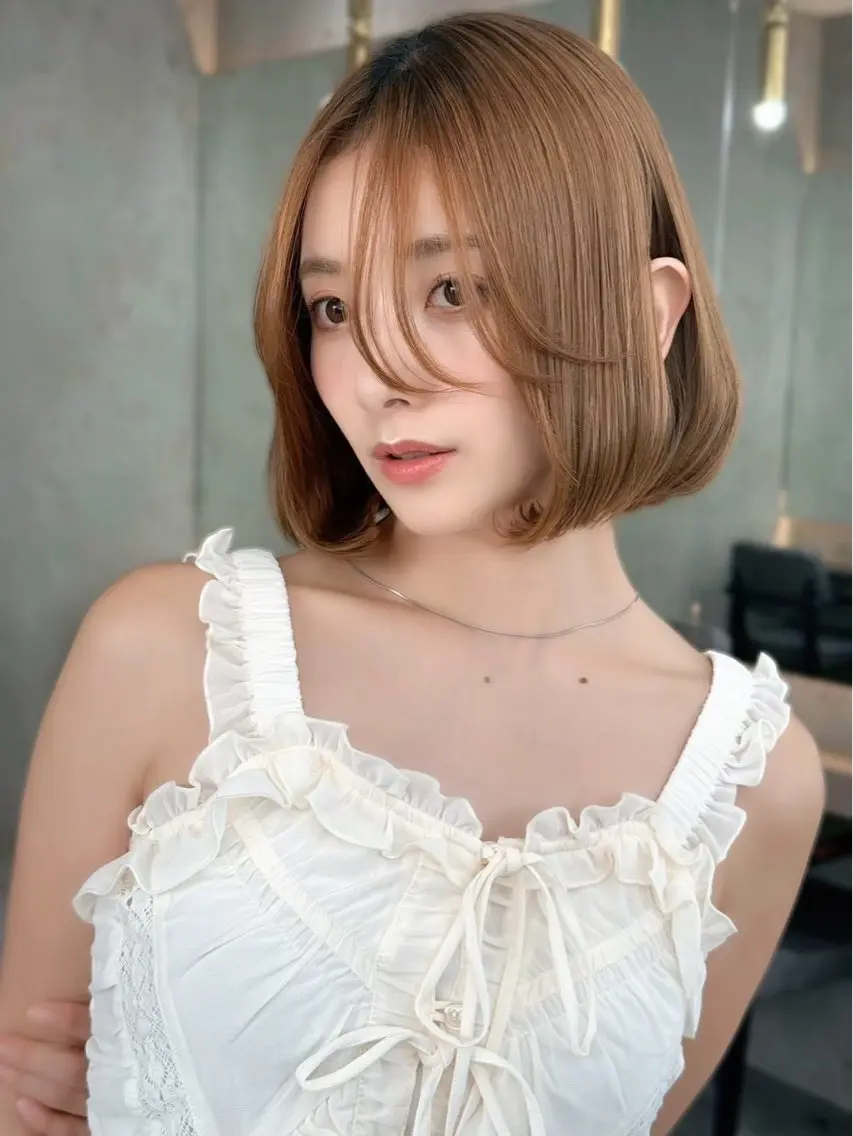 ミディアム ヘアカラー 西川 大晴 透明感・艶感カラーのヘアスタイル