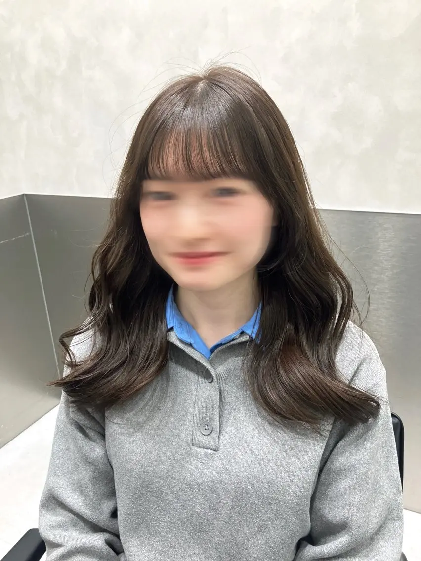 ロング カラー カット ヘアカラー トリートメント 💖ブリーチなし透明 感💖ASAHIのヘアスタイル