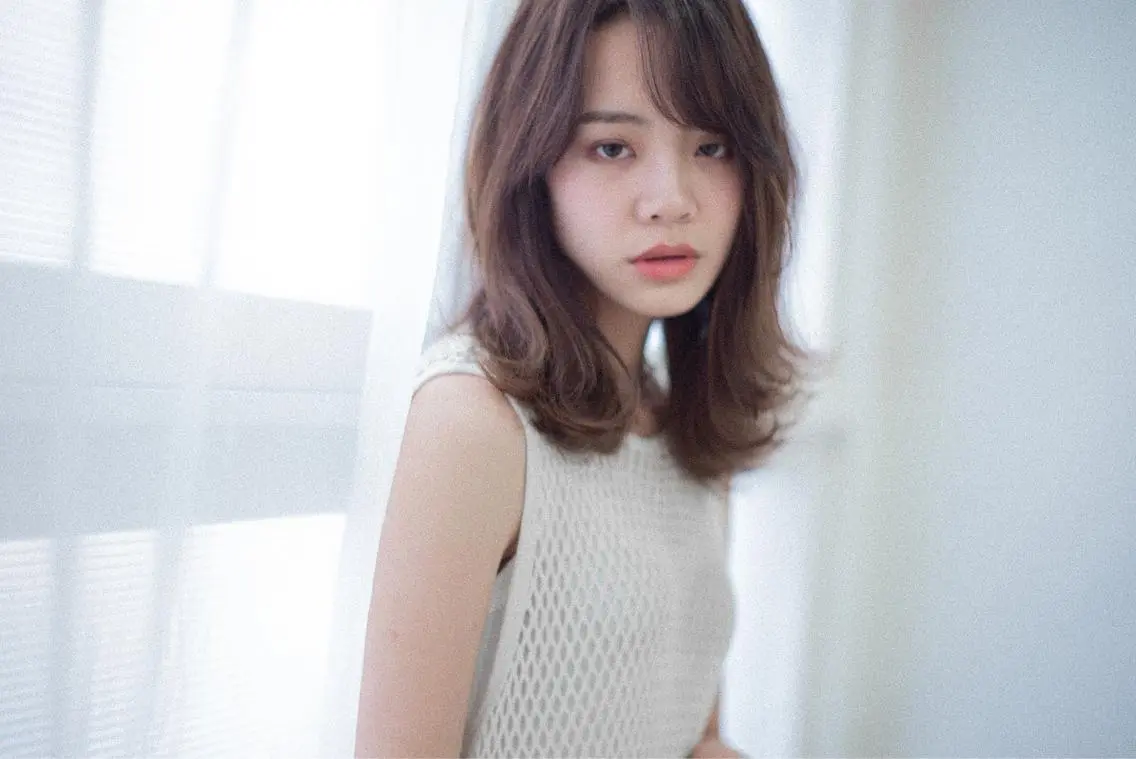 セミロング カット 縮毛矯正 トリートメント シンタニナオト /梅田茶屋町のヘアスタイル