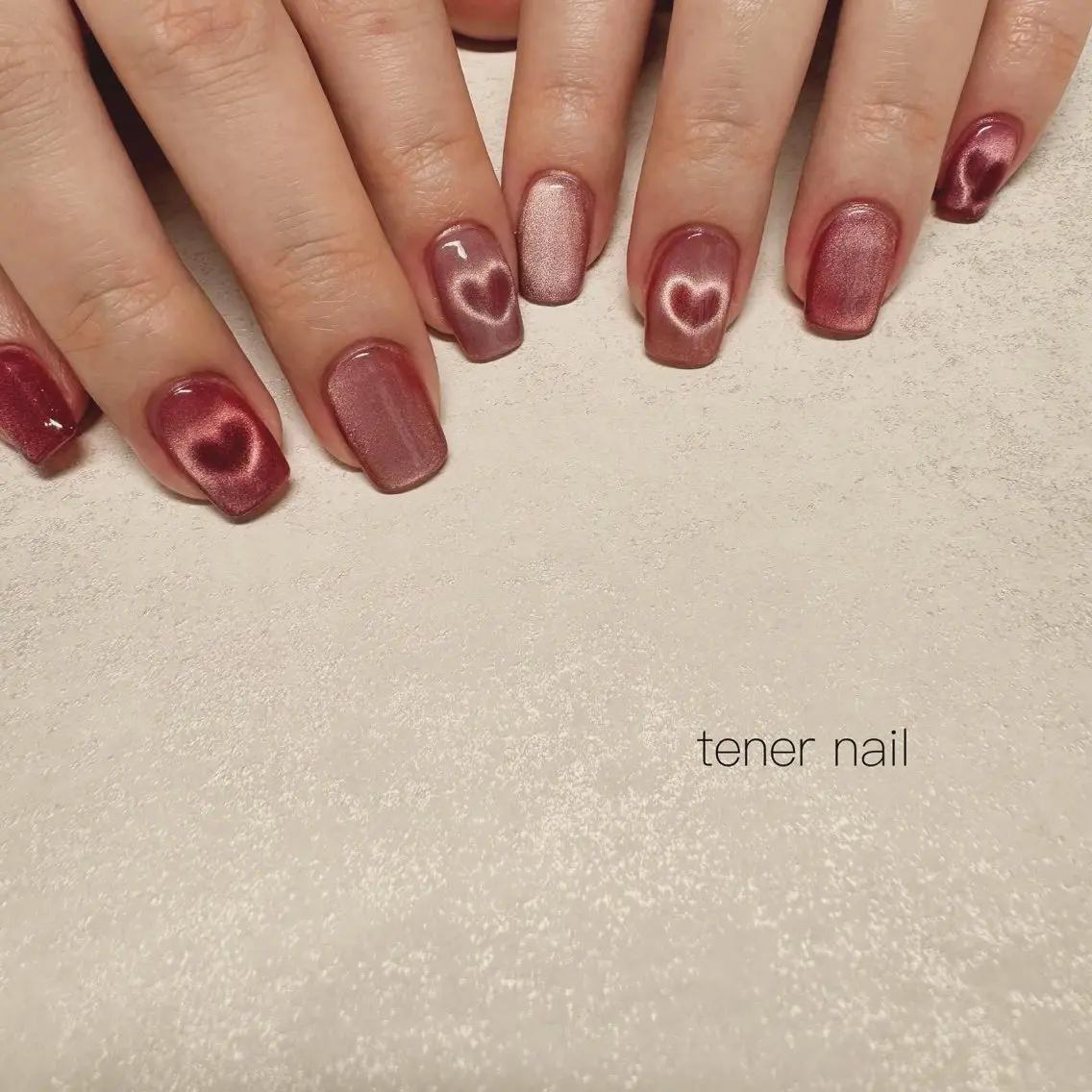 ネイル ハート マグネットネイル テネルネイル tener nailのネイルデザイン
