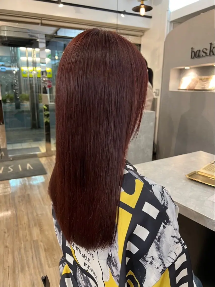 セミロング カラー ブリーチ ピンクカラー カット ヘアカラー いぐちしょうた🫧 VISAGEbaskのヘアスタイル