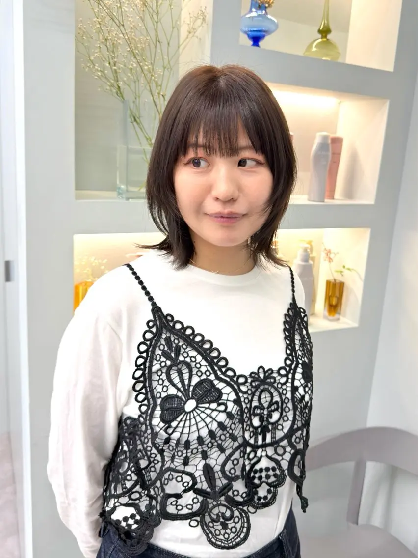 ショート カラー レイヤーカット ウルフカット ウルフレイヤー カット ヘアカラー トリートメント 挟間  直人のヘアスタイル