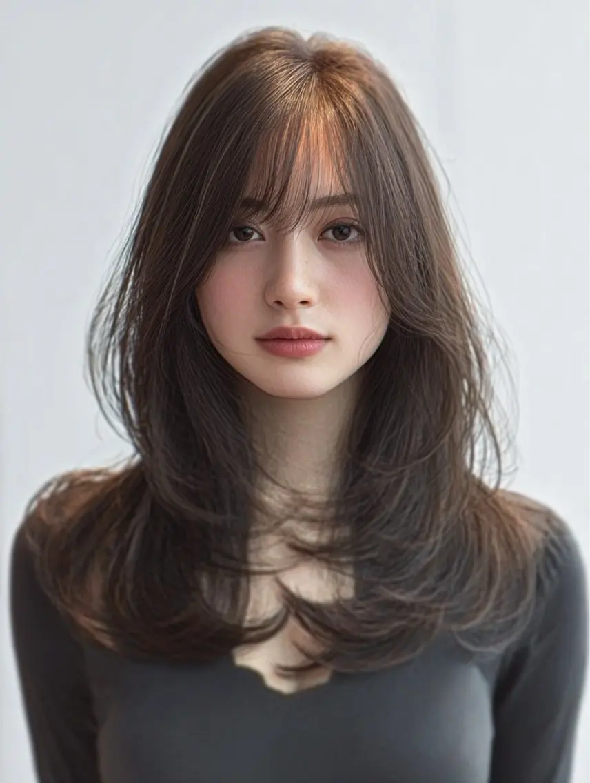 セミロング セミロングパーマ 顔まわりレイヤー 顔周りカット ハッシュカット ハイレイヤー カット 縮毛矯正 トリートメント ✨毛髪診断で絶対綺麗 ✨美髪艶髪専門✨高浪のヘアスタイル