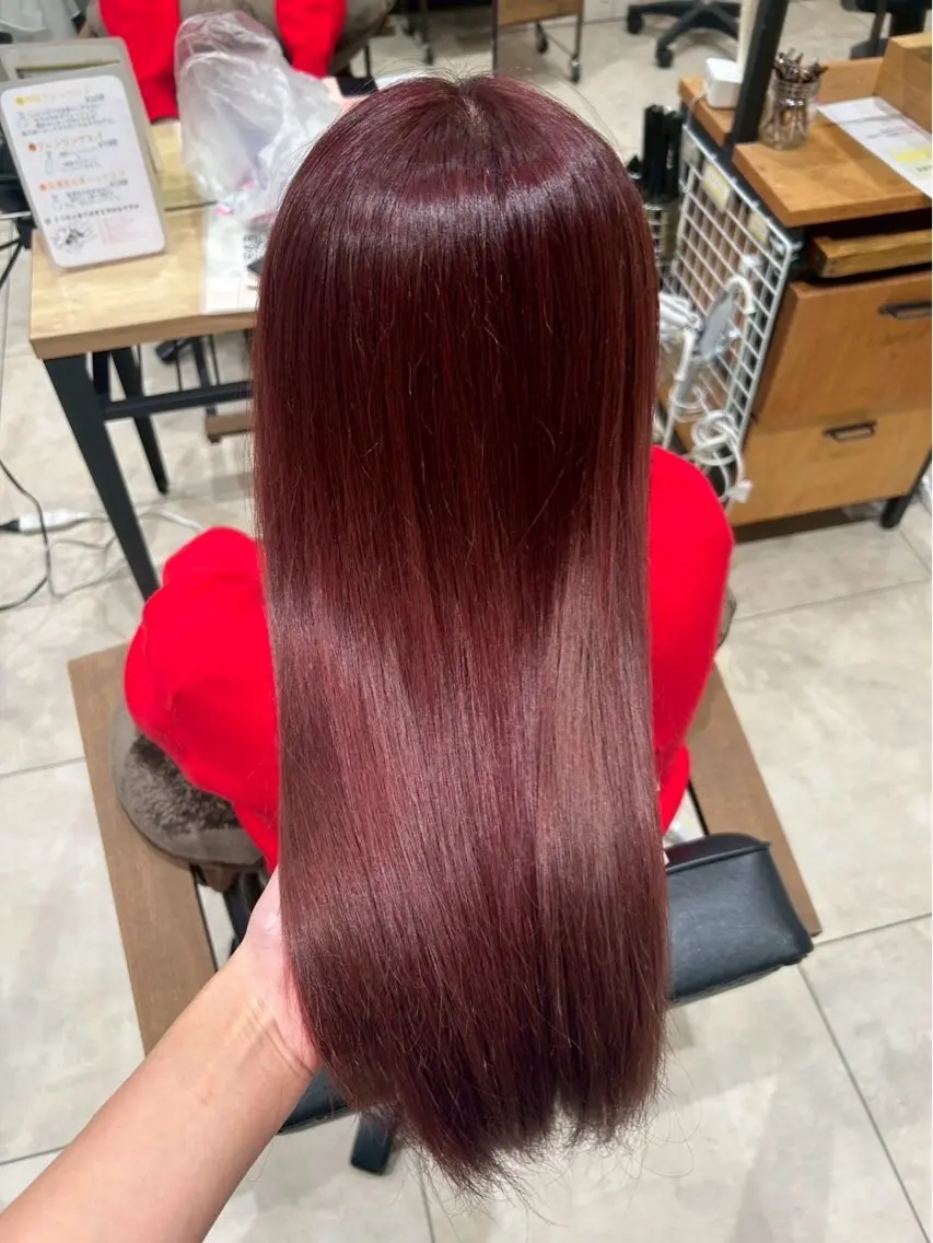 ロング カラー ストレート⭐️ 髪質改善カラー⭐️のヘアスタイル