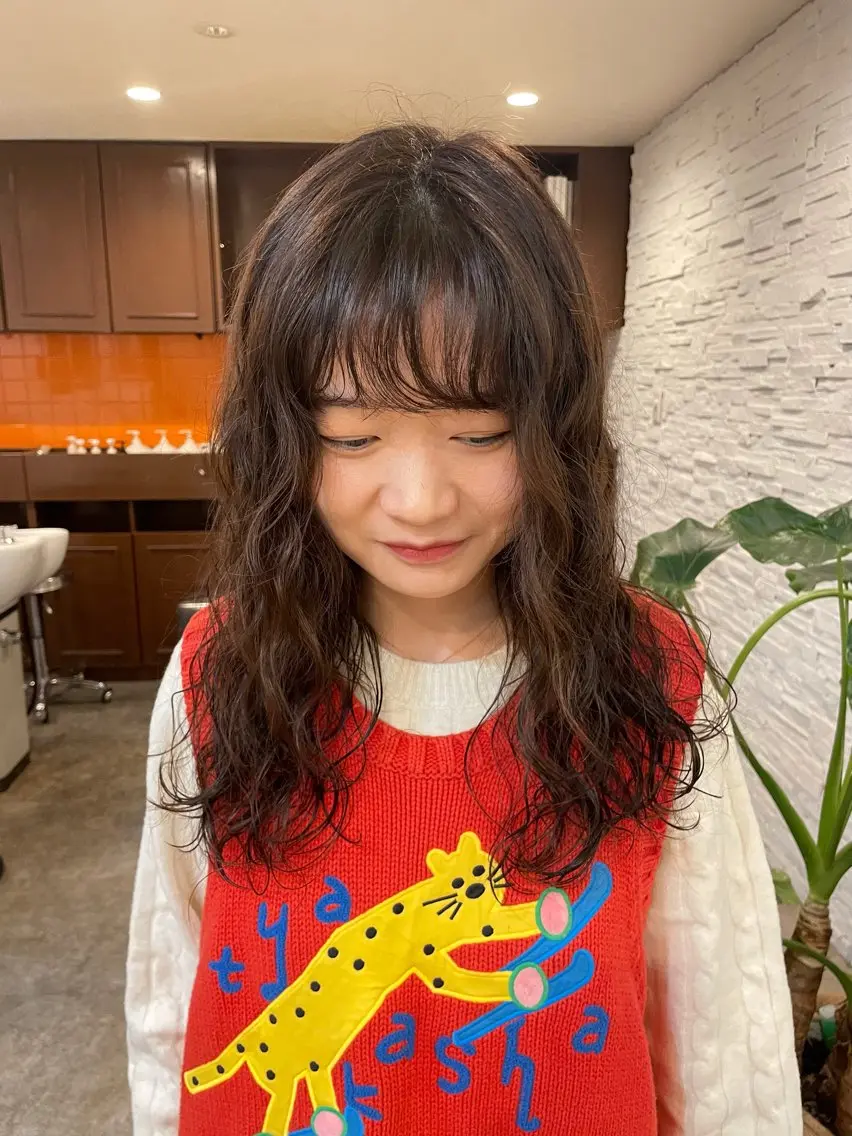ロング パーマ 久我 彩音のヘアスタイル