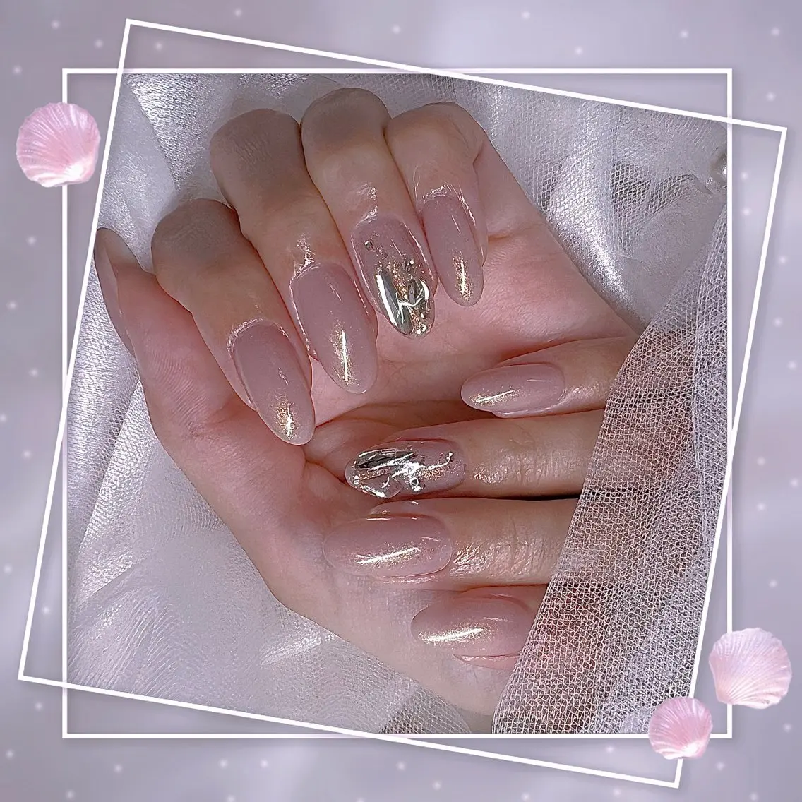 ネイル グラデーション マグネットネイル ピンク ワンホンネイル Chill Nailsalonのネイルデザイン