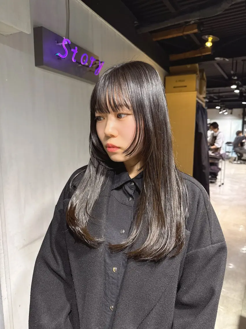 ロング カラー ヘアカラー NANAMI🩵 大人可愛い韓国ヘアのヘアスタイル