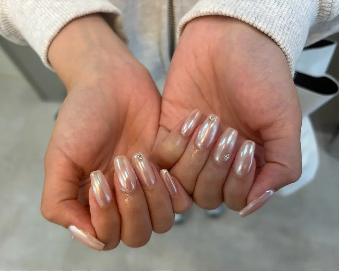 ネイル ハンドネイル Mai :矢場町 ニュアンス🌿アートのネイルデザイン