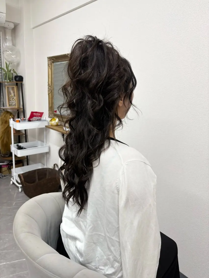 ヘアアレンジ ハーフアップ ヘアセット ヘアサロン ミカヅキのヘアスタイル