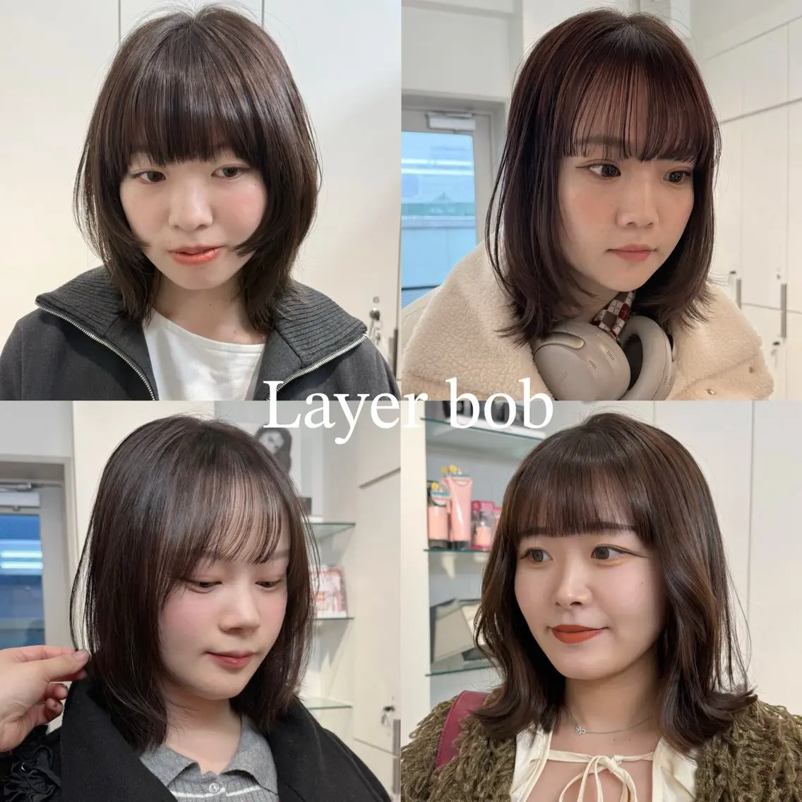 ミディアム ボブ レイヤーカット カット ヘアカラー トリートメント レイヤー/艶カラー /パーマ💚千琴のヘアスタイル