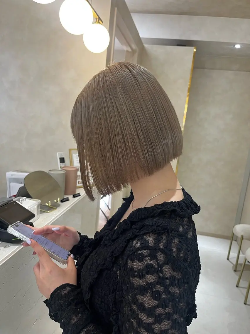 ショート ボブ 韓国風ヘア レイヤーカット 似合わせカット カット ヘアカラー トリートメント nao🎀zina 透明感/艶髪のヘアスタイル