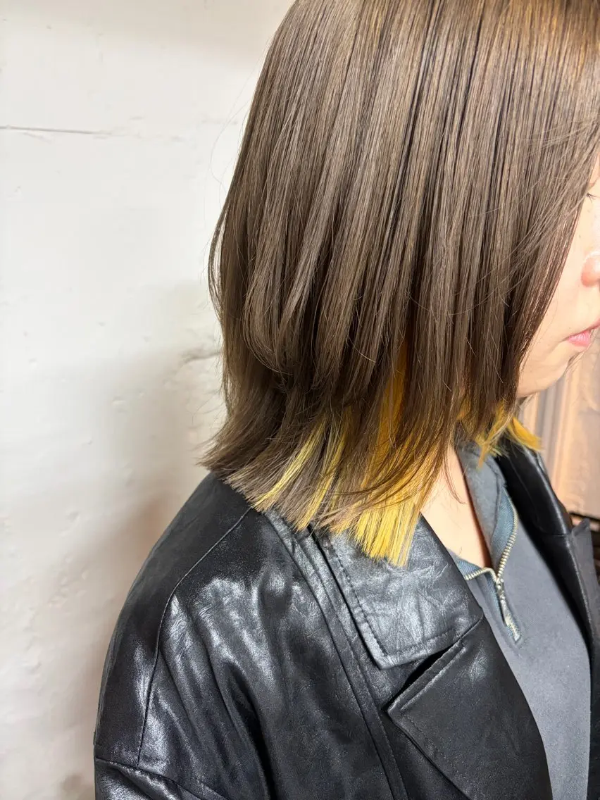 ミディアム カラー ベージュカラー イエローカラー ヘアカラー tokute よしかわなお🍒のヘアスタイル
