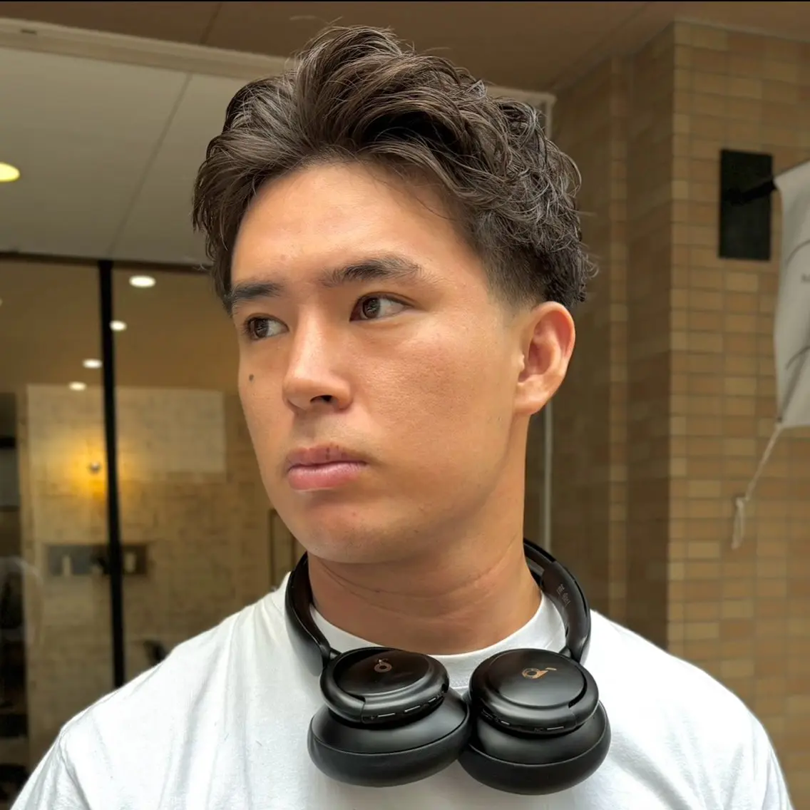 メンズ フェードカット フェザーパーマ メンズパーマ メンズショート スパイキーショート 【メンズショート 特化】村斎　伶次のヘアスタイル