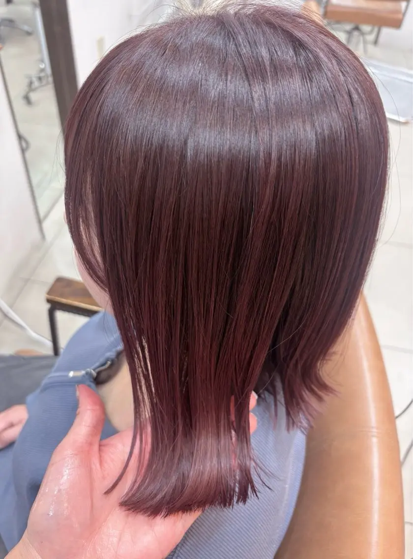 ミディアム カラー ピンクカラー 髪質改善 ヘアカラー 頭皮×髪質改善 透明感カラー💎中村のヘアスタイル