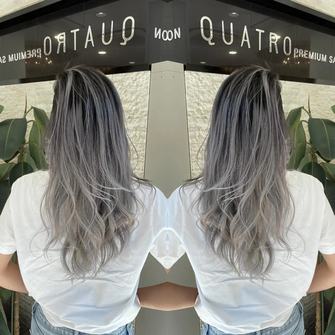 ロング ヘアカラー トリートメント Y Uのヘアスタイル