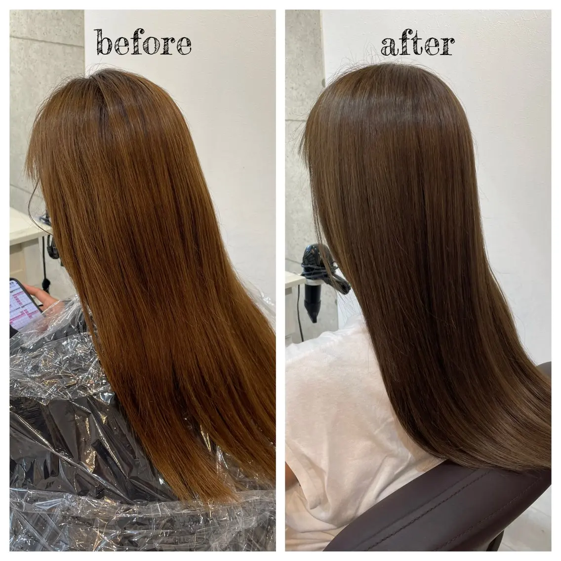 ロング カラー ベージュカラー オリーブベージュ ヘアカラー PutiLuca 浅川のヘアスタイル
