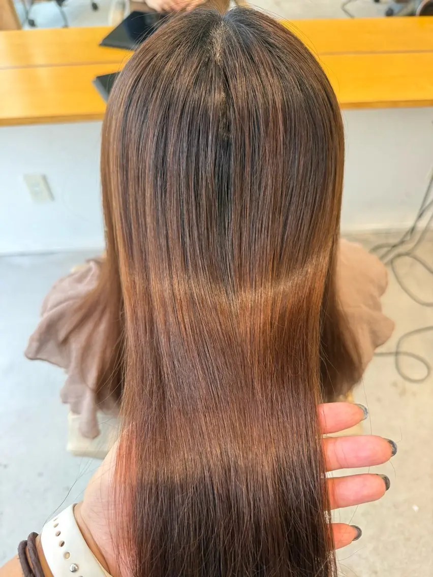 ロング 縮毛矯正 ブリーチモデル募集中 冨田のヘアスタイル