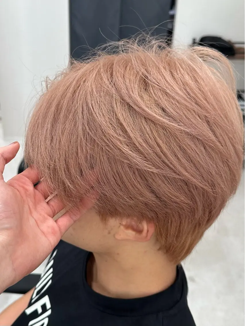 カラー メンズ ベージュカラー ピンクカラー ピンクベージュ ヘアカラー トリートメント メンズ縮毛矯正 /町田/木村悠月のヘアスタイル