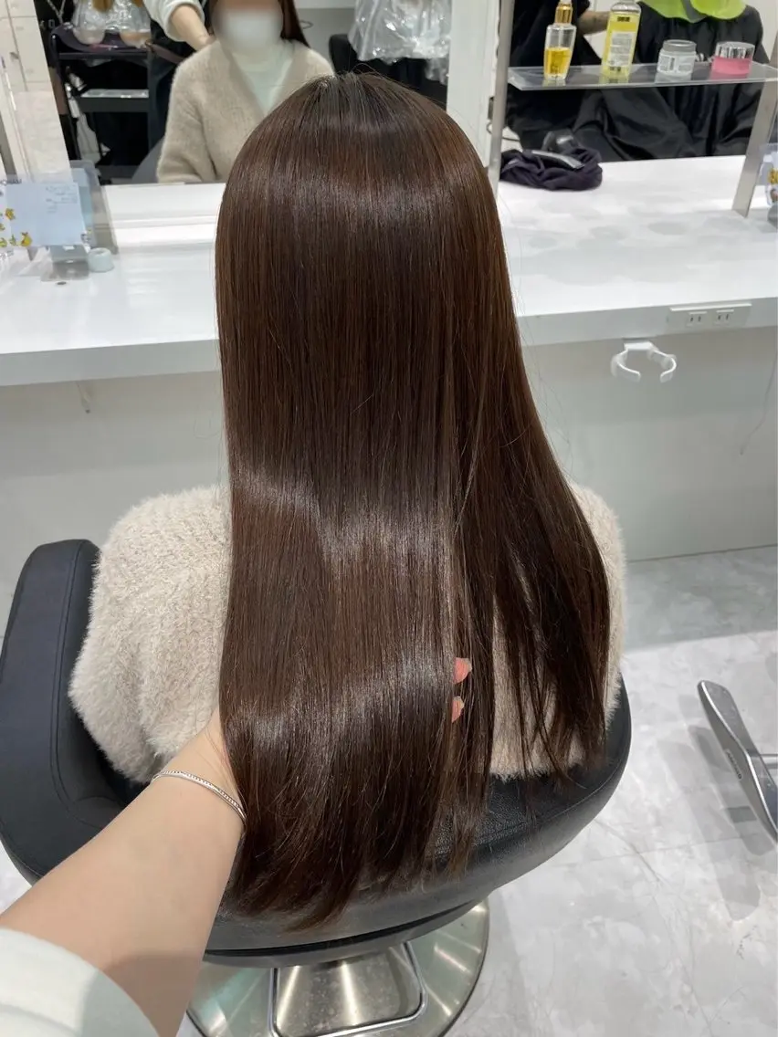 カラー ヘアカラー トリートメント 🤍ブリーチなし ブラウンhimi🤍のヘアスタイル