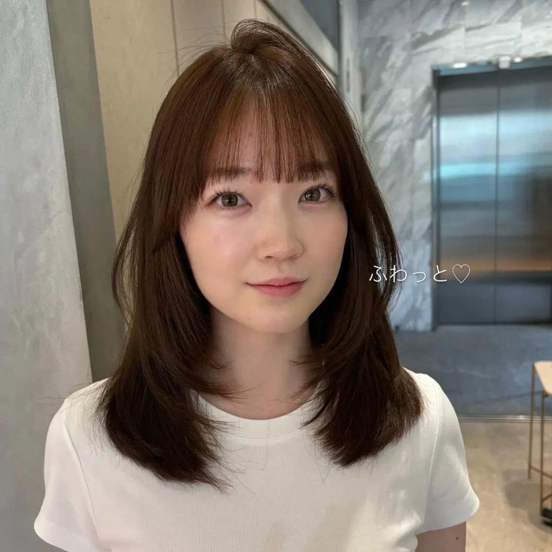 ミディアム カラー ミディアムレイヤー ベージュカラー ブラウンカラー 透明感カラー マロンブラウン カット ヘアカラー トリートメント 顔周りレイヤーカット /髪質改善/ゆう🤍のヘアスタイル