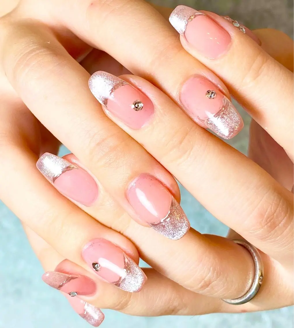 ネイル フレンチネイル マグネットネイル マグネットフレンチ シンプルネイル ハンドネイル Narumi nailのネイルデザイン
