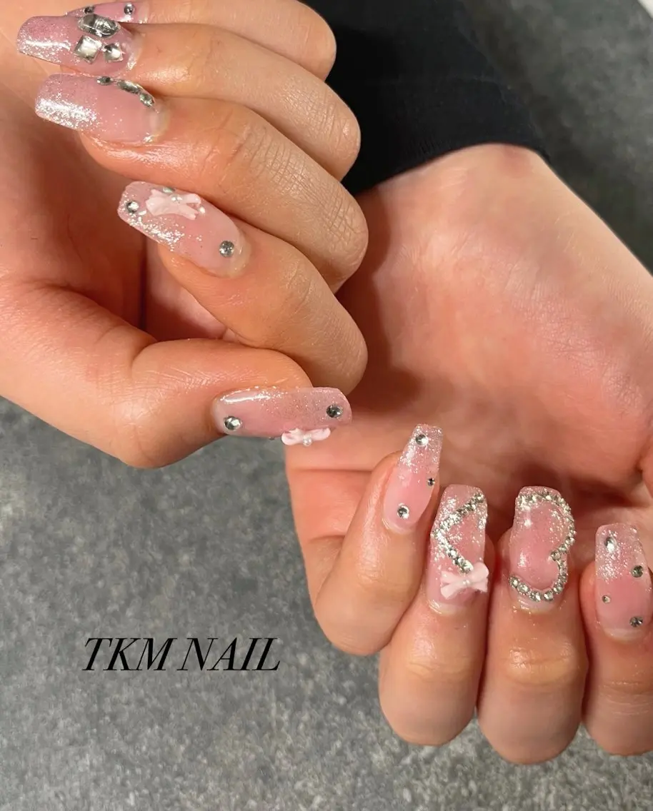 ネイル ハート 持ち込み ハンドネイル フットネイル ______ TKM  NAILのネイルデザイン