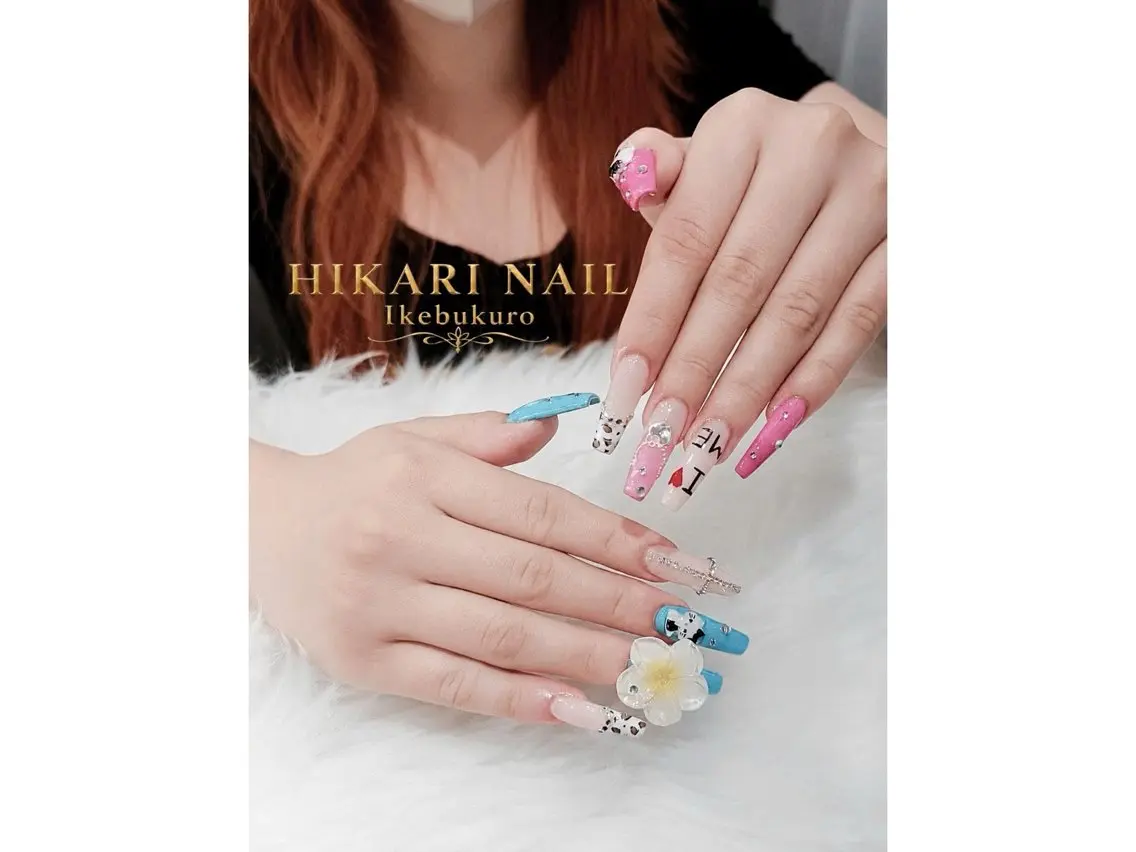 ネイル チークネイル 長さ出し フレンチネイル ガーリー ハロウィン ハンドネイル HikariNail Ikebukuroのネイルデザイン