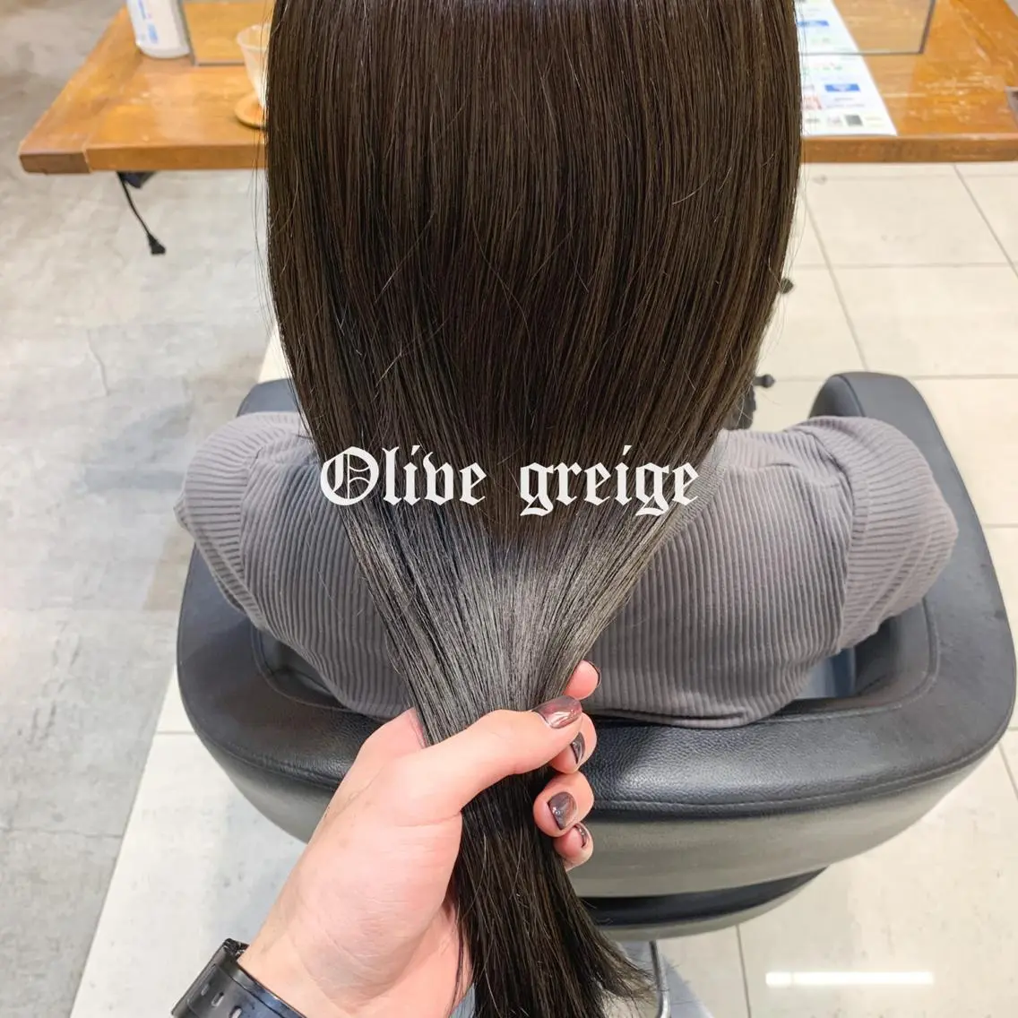 ロング カラー グレージュ オリーブグレージュ オリーブグレー メンズパーマ特化 🌟Gakutoのヘアスタイル