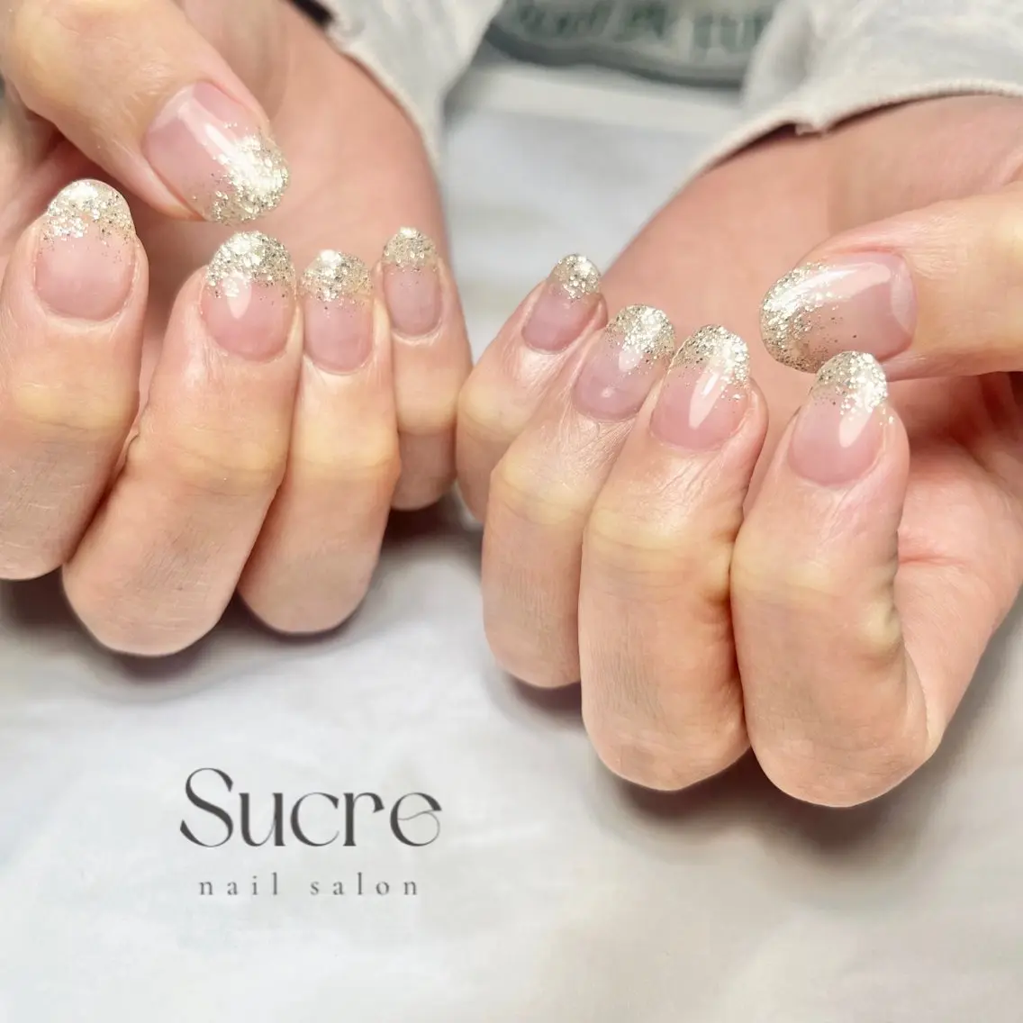 ネイル ラメ(グリッター) シルバー ハンドネイル scr nailのネイルデザイン