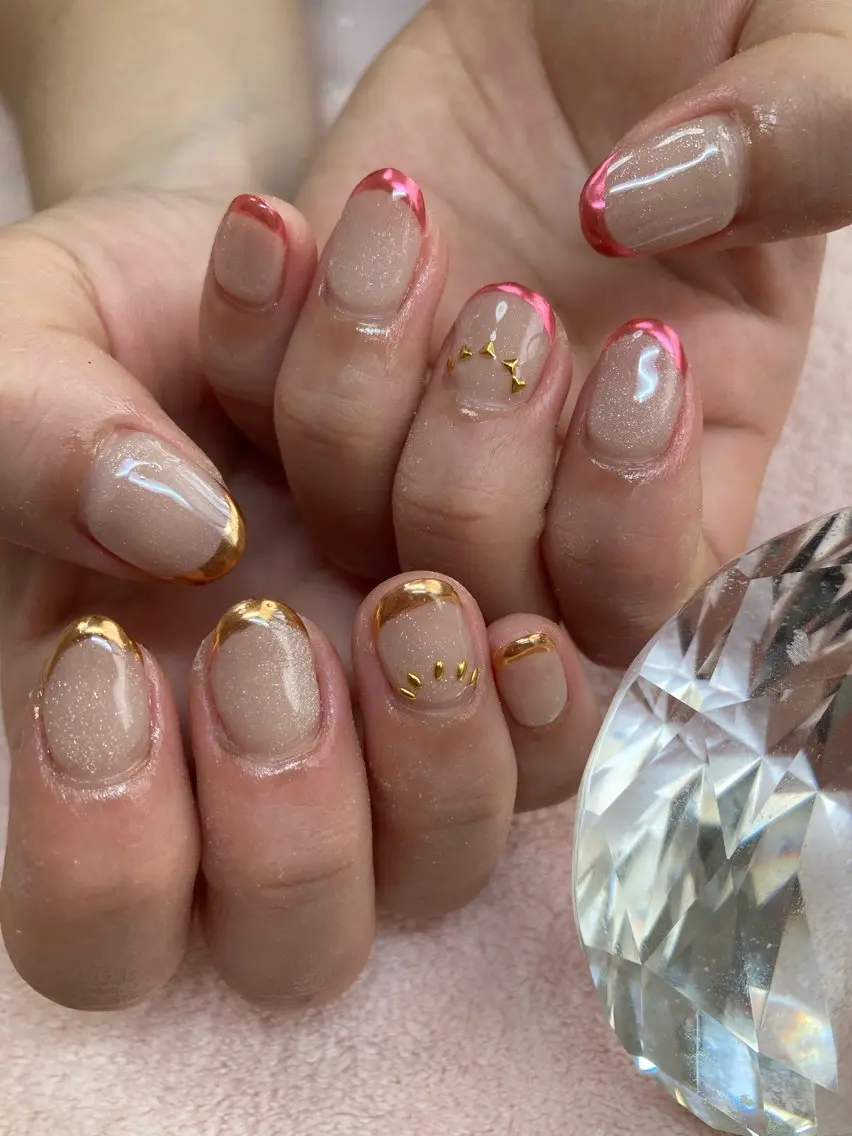 ネイル フレンチネイル ミラーネイル chii nailのネイルデザイン