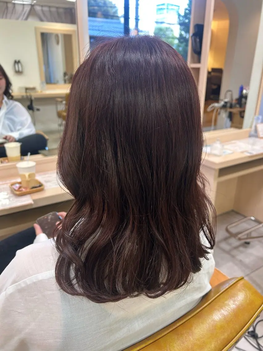 セミロング ピンクブラウン カット ヘアカラー 金山/くびれショート ショートボブAikaのヘアスタイル