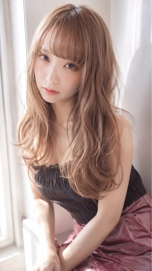 ロング カラー 佐伯 りょうのヘアスタイル