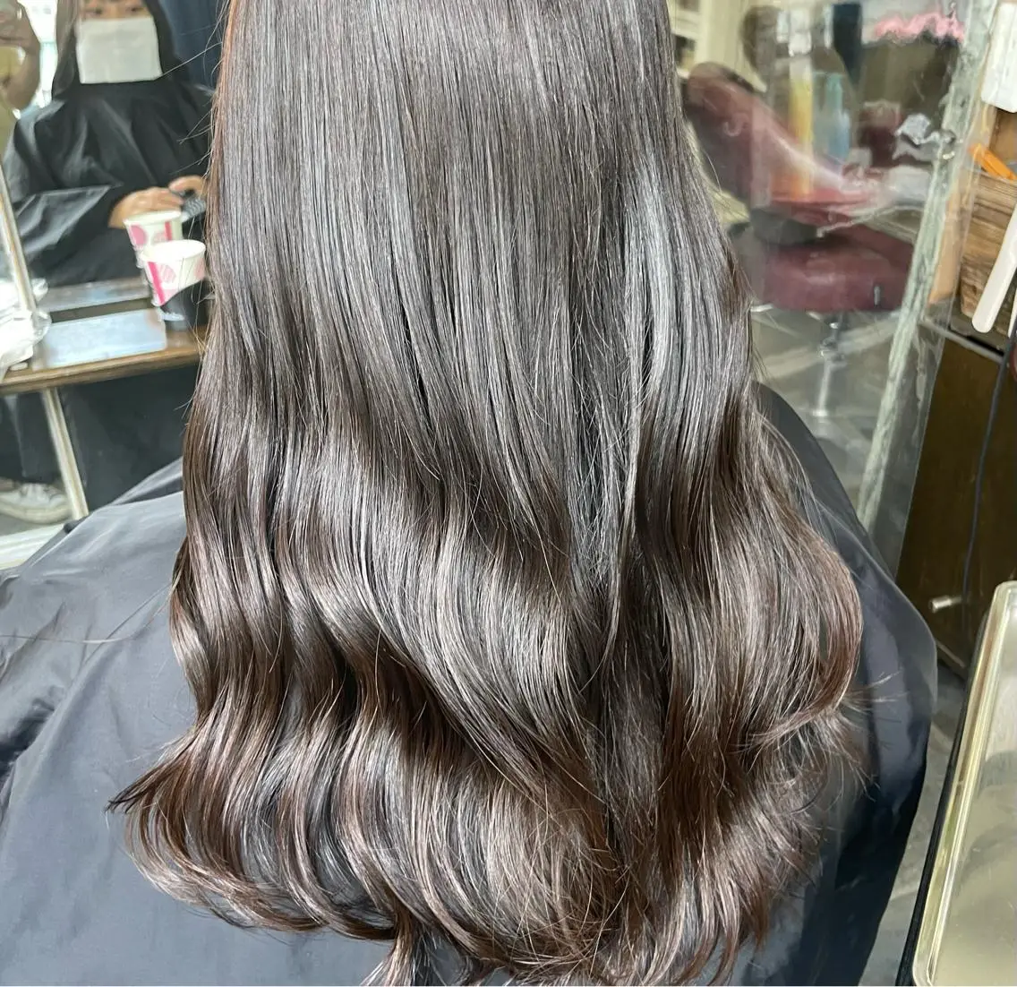 ロング カラー ヘアアレンジ ブラウンカラー 透明感カラー ヨシンモリ 韓国風ヘア オルチャンヘア カット ヘアカラー トリートメント 🌿美髪縮毛矯正 のプロ安川🌿のヘアスタイル