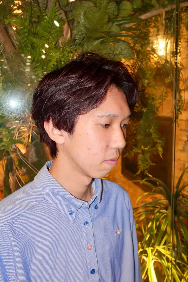 ミディアム ヘアカラー 落合 泰輔のヘアスタイル