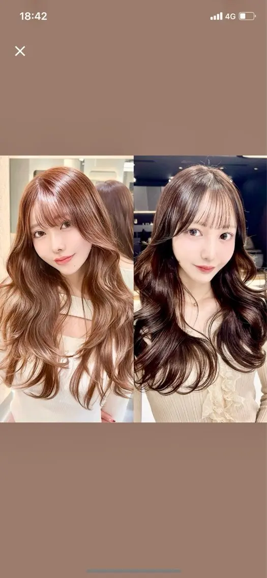 🍎人気No.3🍎カット＋透明感アディクシーカラー＋りんご幹細胞トリートメント＋超音波アイロン#韓国の写真