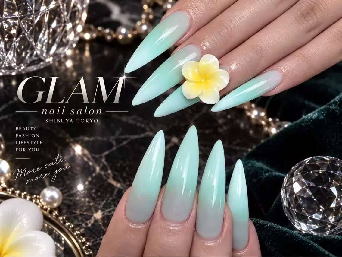 ネイル ハンドネイル エツメ💅 長さ出し🎀デザインのネイルデザイン