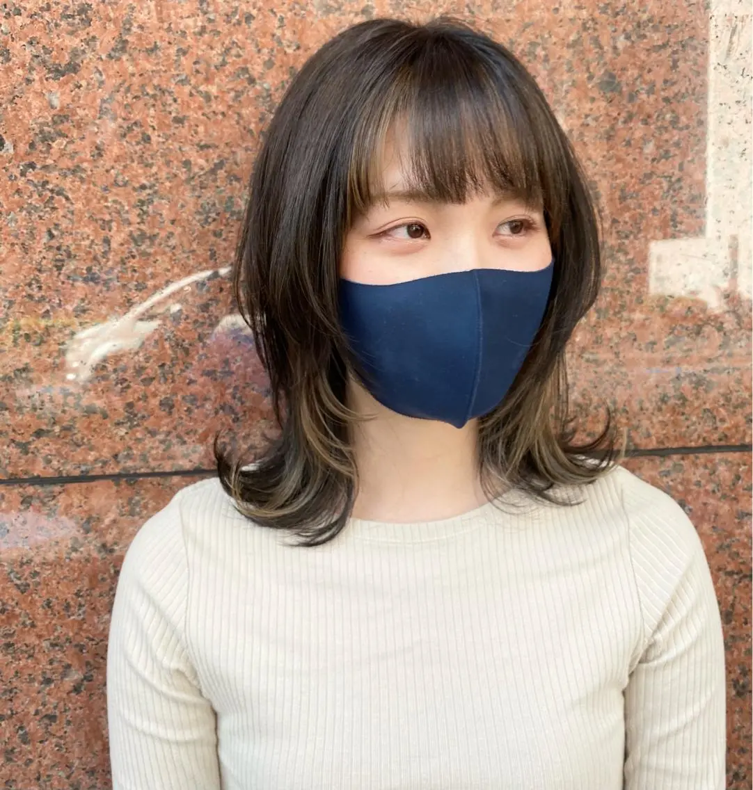 セミロング カラー ヘアアレンジ ミストバング インナーカラー ウルフカット カット ヘアカラー TOPSTYLIST 🇬🇧JIMMYのヘアスタイル