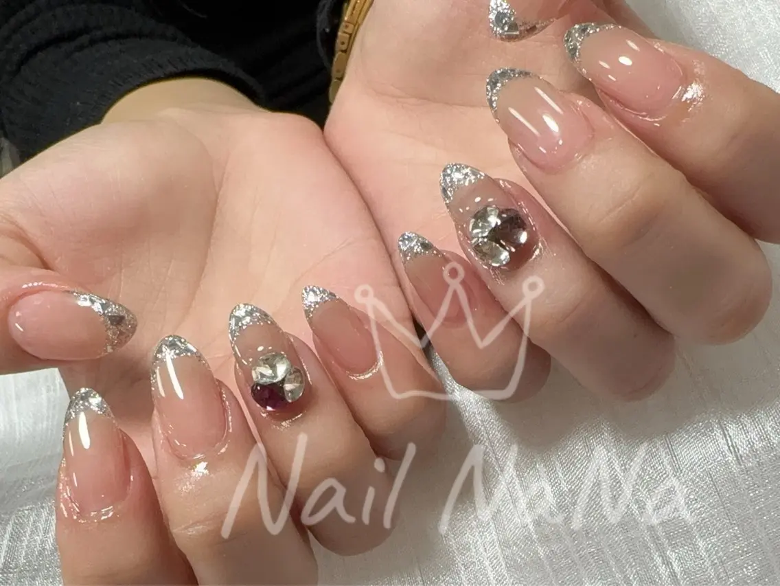 ネイル フレンチネイル ガラスフレンチ ハンドネイル Nail NaNaのネイルデザイン