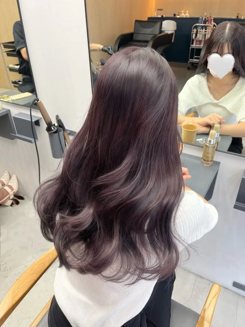 ロング カラー ブリーチ グレージュ ラベンダーカラー ラベンダーグレージュ ラベンダーグレー ayaka♡ 柔らかカラーのヘアスタイル