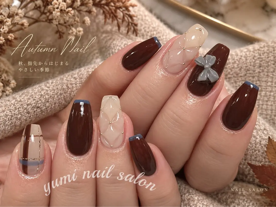 ネイル shineジェル& チップ長さだしのネイルデザイン