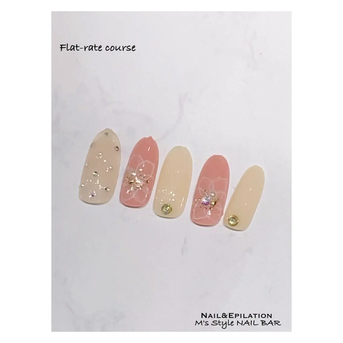 ネイル 成人式 フラワーネイル フットネイル フレンチネイル ジェルネイル ハンドネイル M's Style NAIL BARのネイルデザイン