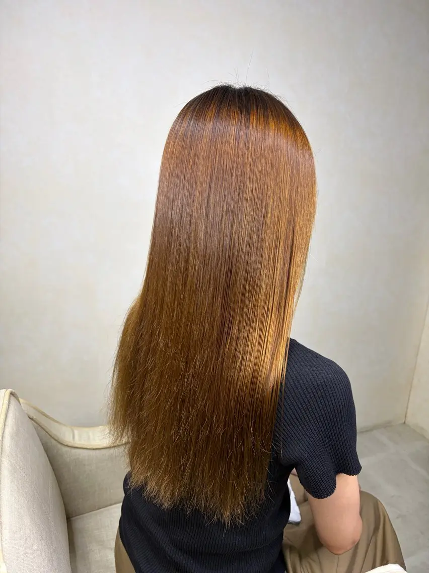 ロング 髪質改善 トリートメント 縮毛矯正 中谷 流輝のヘアスタイル