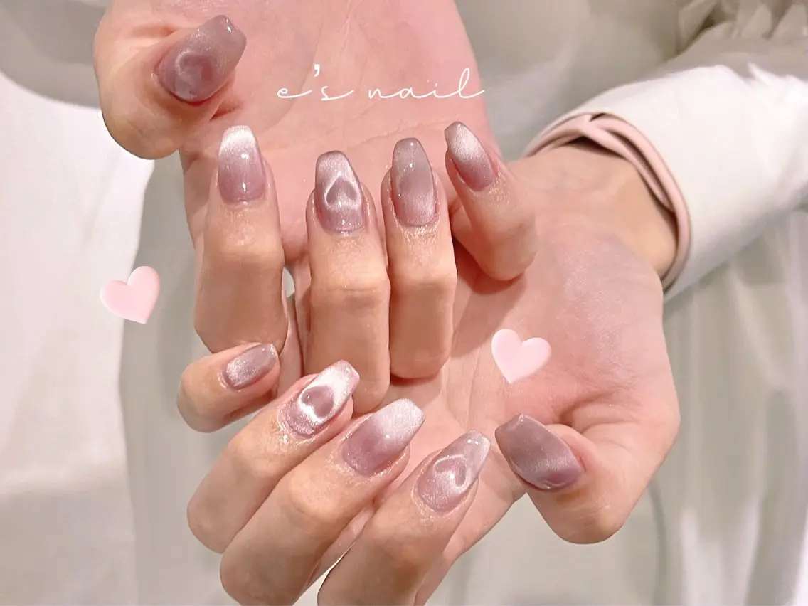 ネイル ハート マグネットネイル ハンドネイル ハンドケア e’s nail Lumièreのネイルデザイン