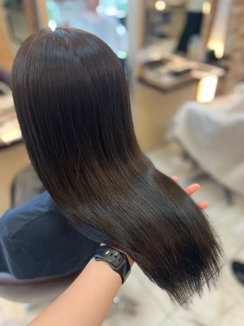 ロング カラー ブラウンカラー オリーブブラウン Luana .Rioneのマツエク・マツパデザイン