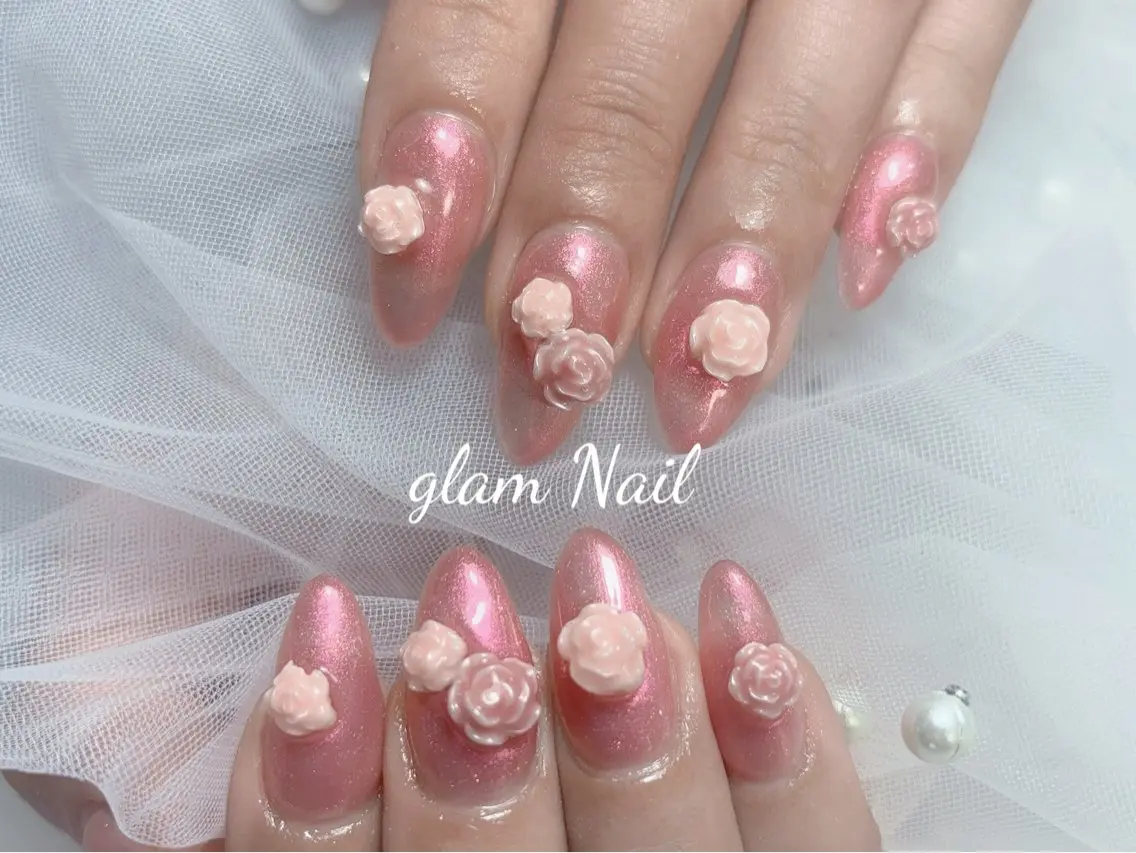 ネイル エツメ💅 長さ出し🎀デザインのネイルデザイン