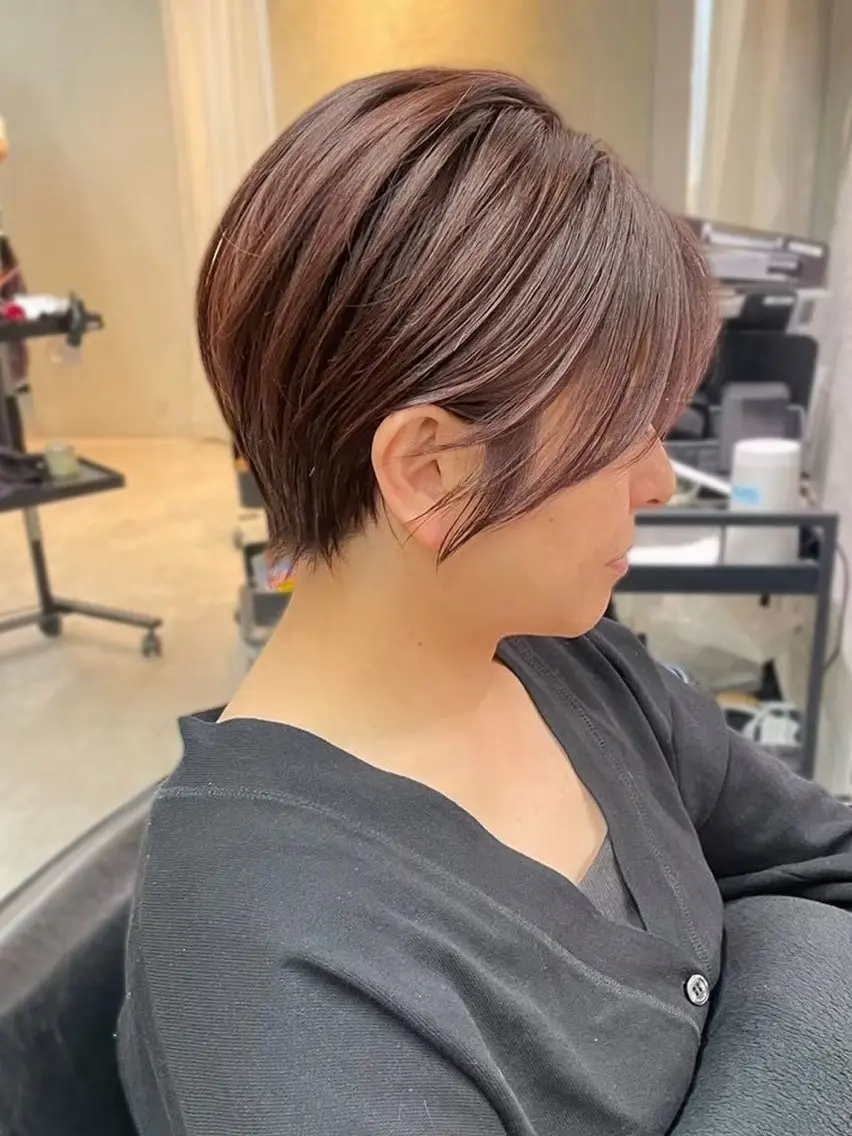 ショート カラー ハイライトカラー ハイライト 髪質改善 ショートヘア 縮毛矯正 内藤 宏紀 tidasmileのヘアスタイル