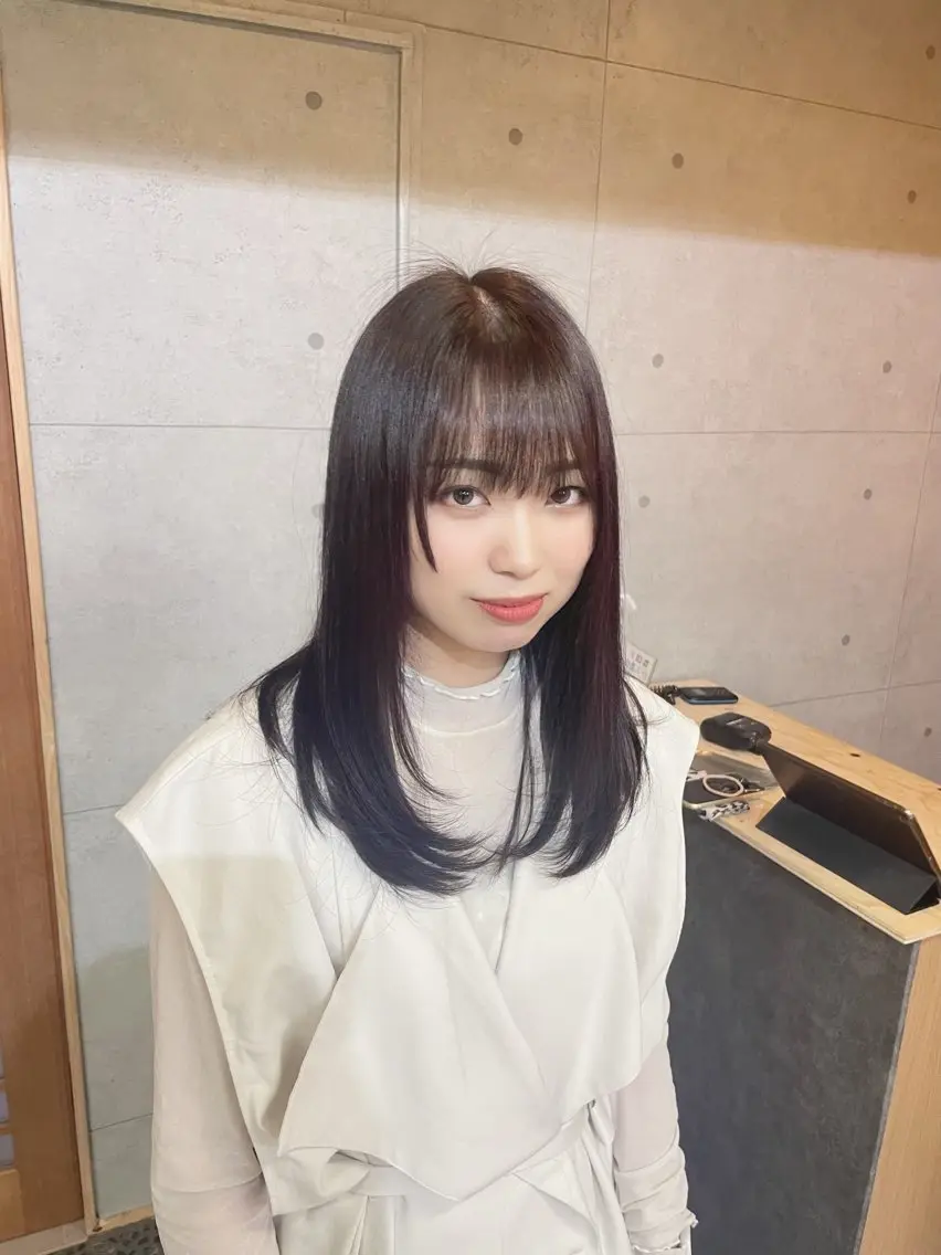 セミロング ピンクブラウン ))ブリーチ特化(( 渡邉 怜のヘアスタイル